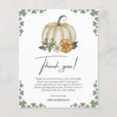 秋インラブパンプキンブライダルシャワーサンキューカード (正面)