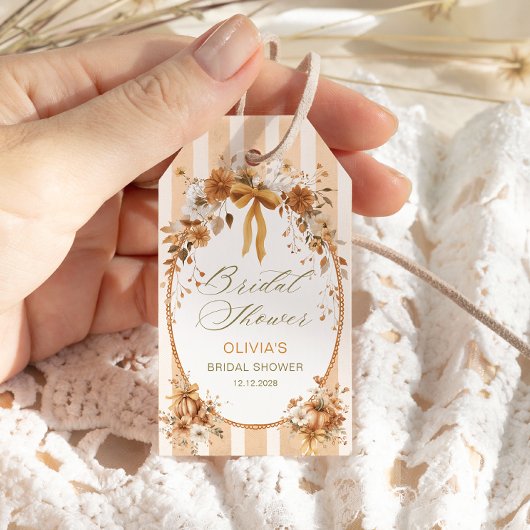 秋インラブパンプキンブライダルシャワーサンキューユー ギフトタグ