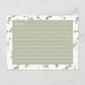 秋インラブパンプキンブライダルシャワーレシピカード ポストカード (裏面)