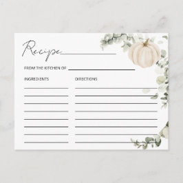 秋インラブパンプキンブライダルシャワーレシピカード ポストカード