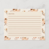 秋インラブパンプキンブライダルシャワーレシピカード ポストカード (裏面)