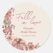 秋インラブパンプキンブライダルシャワー ラウンドシール (正面)