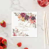 秋インラブパンプキンブルゴーニュ結婚フローラ スタンダードカクテルナプキン (インサイチュ)