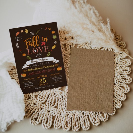 秋インラブパンプキンベビーシャワー招待状 招待状