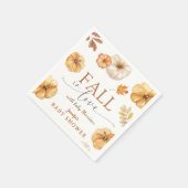秋インラブパンプキンベビーシャワー紙 スタンダードカクテルナプキン (角)