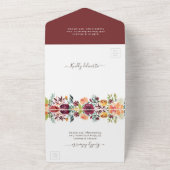 秋インラブパンプキンボタニカルフローラ金ゴールド結婚 オールインワン招待状 (外側)