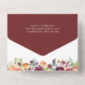 秋インラブパンプキンボタニカルフローラ金ゴールド結婚 オールインワン招待状 (裏面)