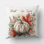 秋インラブパンプキンモノグラム紅葉 素朴 クッション (裏面)