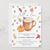 秋インラブパンプキンラテブライダルシャワーインビタ 招待状 (正面)