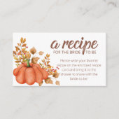 秋インラブパンプキンレシピのための花嫁 エンクロージャーカード (正面)
