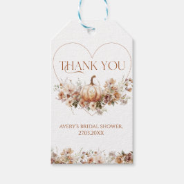 秋インラブパンプキンワイルドフラワーブライダルシャワー ギフトタグ