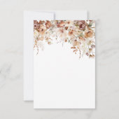 秋インラブパンプキンワイルドフラワーブライダルシャワー サンキューカード (裏面)