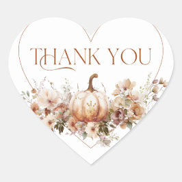 秋インラブパンプキンワイルドフラワーブライダルシャワー ハートシール