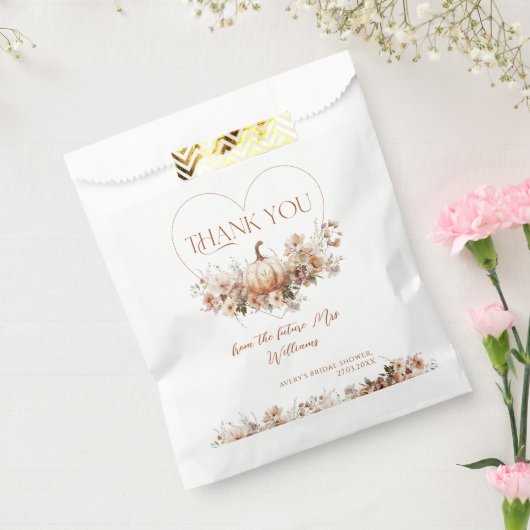 秋インラブパンプキンワイルドフラワーブライダルシャワー フェイバーバッグ (封をした状態)