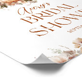 秋インラブパンプキンワイルドフラワーブライダルシャワー ポスター (角)