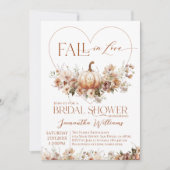 秋インラブパンプキンワイルドフラワーブライダルシャワー 招待状 (正面)