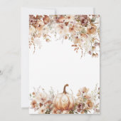 秋インラブパンプキンワイルドフラワーブライダルシャワー 招待状 (裏面)