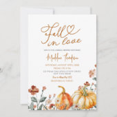 秋インラブパンプキンワイルドフラワーブライダルシャワー 招待状 (正面)