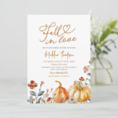 秋インラブパンプキンワイルドフラワーブライダルシャワー 招待状 (スタンド正面)