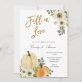 秋インラブパンプキン婚約パーティ招待 招待状 (正面)