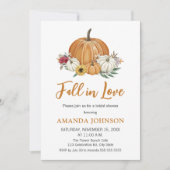 秋インラブパンプキン秋ブライダルシャワー招待 招待状 (正面)