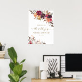 秋インラブパンプキン結婚フローラの歓迎 ポスター (ホームオフィス)