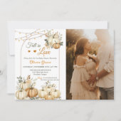 秋インラブパンプキ素朴ンフローラベビーシャワー 招待状 (正面)