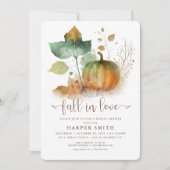 秋インラブパンプキ素朴ンブライダルシャワー 招待状 (正面)