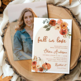 秋インラブパンプキ素朴ンブライダルシャワー 招待状
