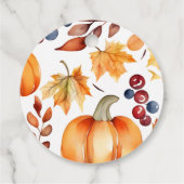 秋インラブパンプキ葉ンリースブライダルシャワー フェイバータグ (裏面)