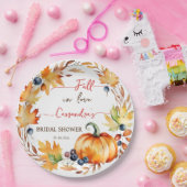 秋インラブパンプキ葉ンリースブライダルシャワー ペーパープレート (パーティー)