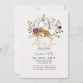 秋インラブパープルオータムンパンプキンブライダルシャワー 招待状 (正面)