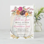 秋インラブパープルフローラパンプキンブライダルシャワー 招待状 (スタンド正面)