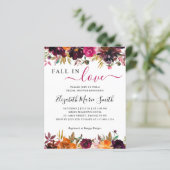 秋インラブパープルフローラブライダルシャワー招待状 (スタンド正面)