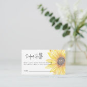 秋インラブヒマワリーベビーシャワーオムツラッフル エンクロージャーカード (スタンド正面)