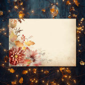 秋インラブビューティフルオータムフラワーズ秋の結婚式 出欠カード