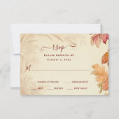 秋インラブビューティフル紅葉秋の結婚式 出欠カード (正面)