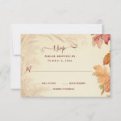 秋インラブビューティフル紅葉秋の結婚式 出欠カード (正面)