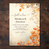 秋インラブビューティフル紅葉秋の結婚式 招待状