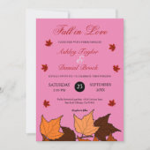 秋インラブピエレガントンク葉秋の結婚式 招待状 (正面)