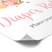 秋インラブピンクカボチャ赤ちゃんシャワー ポスター (角)