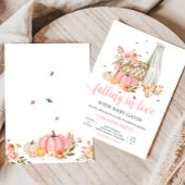 秋インラブピンクカボチャ赤ちゃんシャワー 招待状