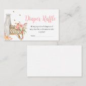 秋インラブピンクパンプキンおむつラッフル エンクロージャーカード (正面/裏面)