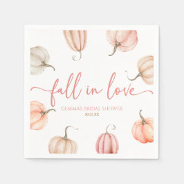 秋インラブピンクパンプキンブライダルシャワー スタンダードカクテルナプキン