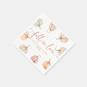 秋インラブピンクパンプキンブライダルシャワー スタンダードカクテルナプキン (角)