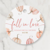 秋インラブピンクパンプキンブライダルシャワー フェイバータグ (正面)