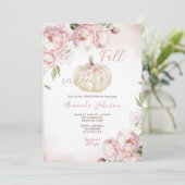 秋インラブピンクフローラパンプキンブライダルシャワー 招待状 (スタンド正面)