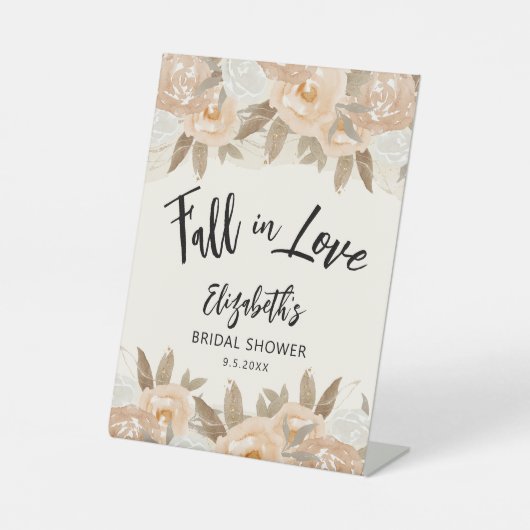 秋インラブピーチフラワーズブライダルシャワー 台座サイン (正面)