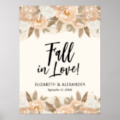 秋インラブピーチ結婚フラワーズウェルカム ポスター (正面)