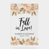 秋インラブピーチ結婚フラワーズ アクリルサイン (正面)